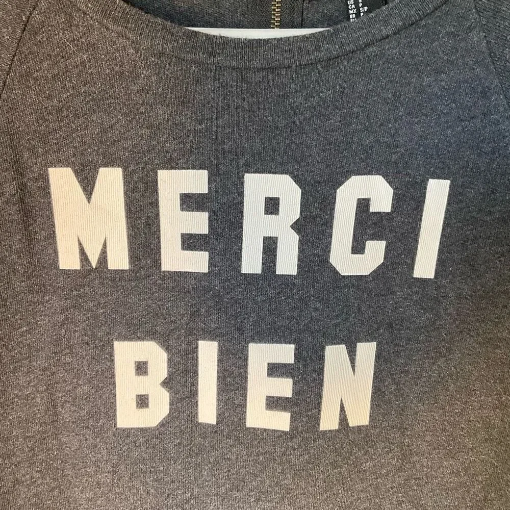 Dark Grey Tunic Long Top, Small. Merci Bien - Picture 8 of 10